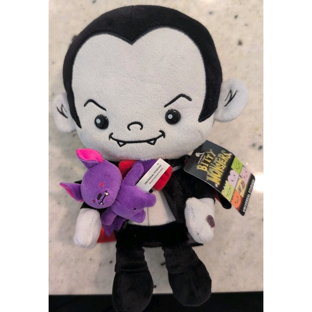 Dark Universe Bitty Monsters Dracula Plush 8" Vampire w Purple Bat Toy
